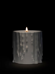 White Melted Wax candle holder - For classic candles